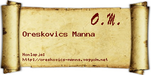 Oreskovics Manna névjegykártya